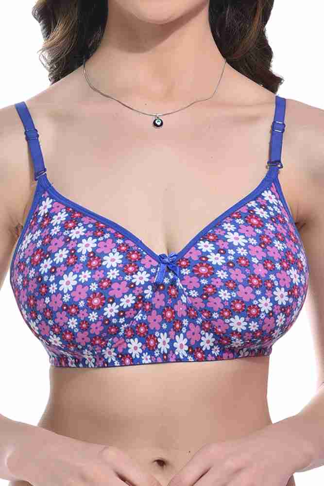 FIMS - Fashion is my style Women Cotton Floral Printed Lightly Padded Bra,  Non-Wired, Full Coverage