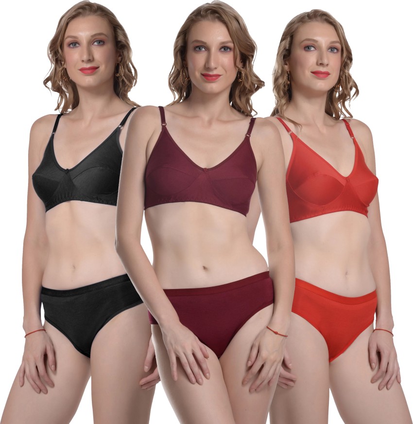 Buy Zivosis Women Multicolor Cotton Blend Pack Of 6 Non Padded Bra