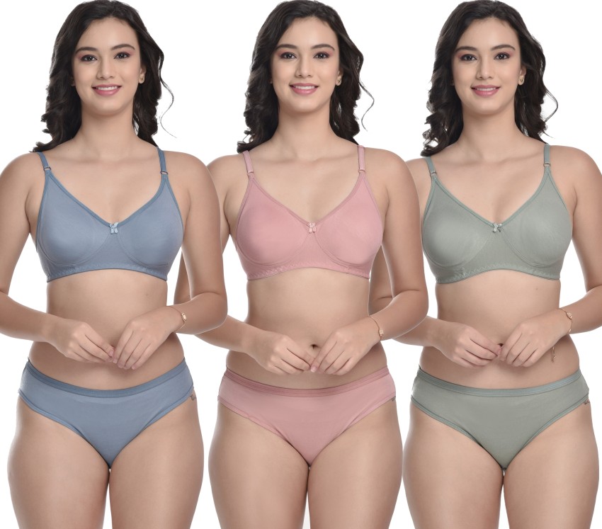 Upgrade Your Lingerie Collection with OXBEERY's Women's Cotton Non-Padded  Wire-Free Bra Set of 3