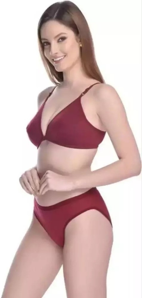 Buy B&B Comfort Women's Red Non-Padded & Non-Wired Lingerie Set
