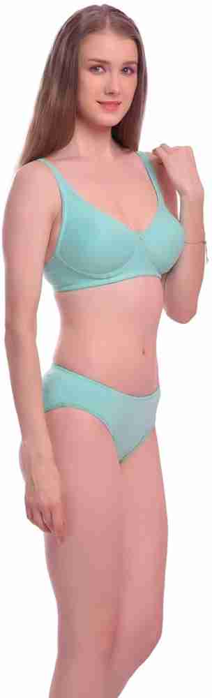 Buy FVCO Non-Padded Self Design Net Bra Panty Set for Women's