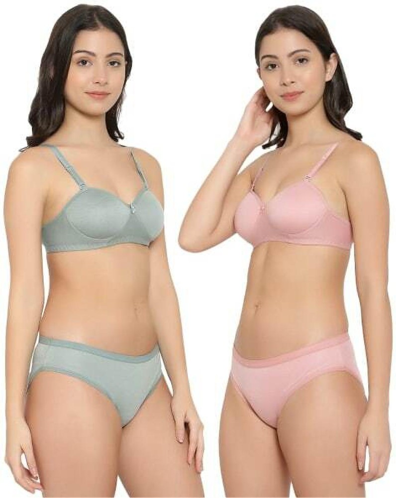 Buy online Prettycat Cotton Blend Bra And Panty Set from lingerie