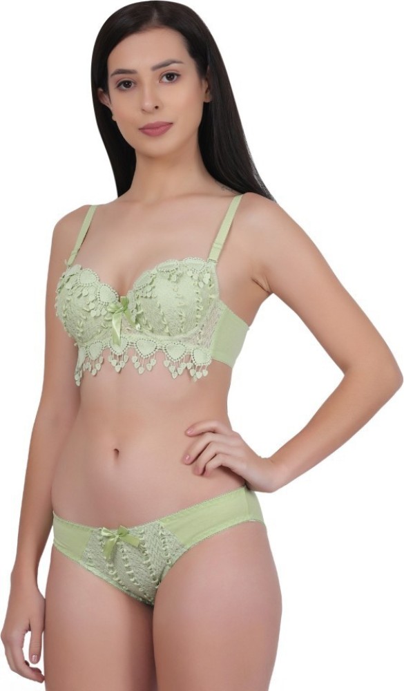 Deep Under Lingerie Set - Buy Neon Green Deep Under Lingerie Set Online at  Best Prices in India