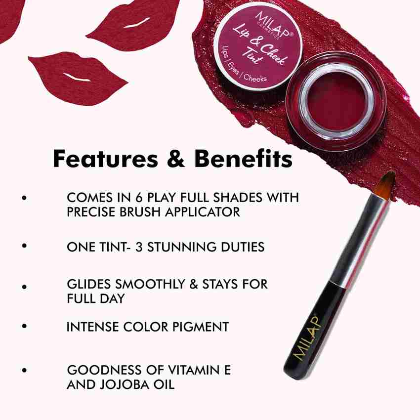 MILAP Lip Cheek Eye Tint with Free Applicator Deep