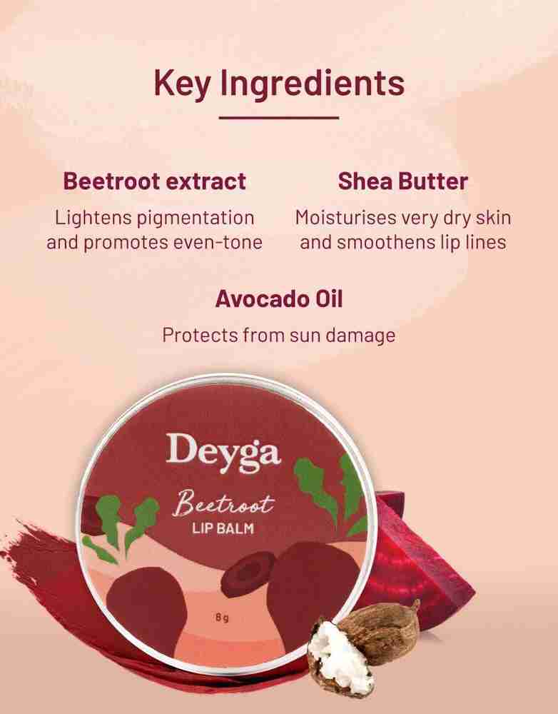 Deyga Beetroot Lip Balm 10g for Soft Supple Lips Lightens