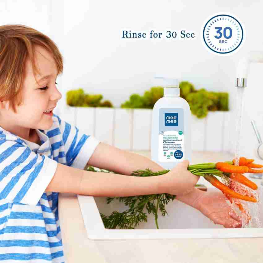 Mee Mee Anti-Bacterial Baby Liquid Cleanser for Fruits, Bottles,  Accessories & Toys - 1.2 litre : : Baby Products