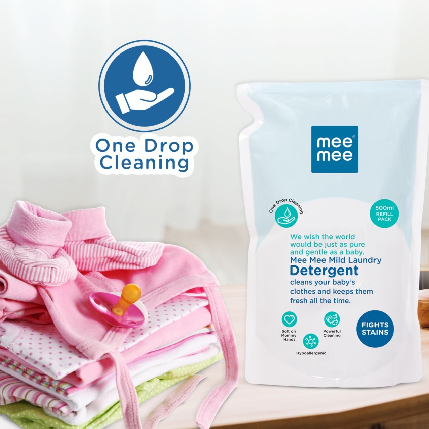 Mee Mee Baby Anti-Bacterial Liquid Laundry Detergent, Hypoallergenic Free,  Food Grade, Ph balanced (Bottle, 1.5 Litre) : : Baby Products