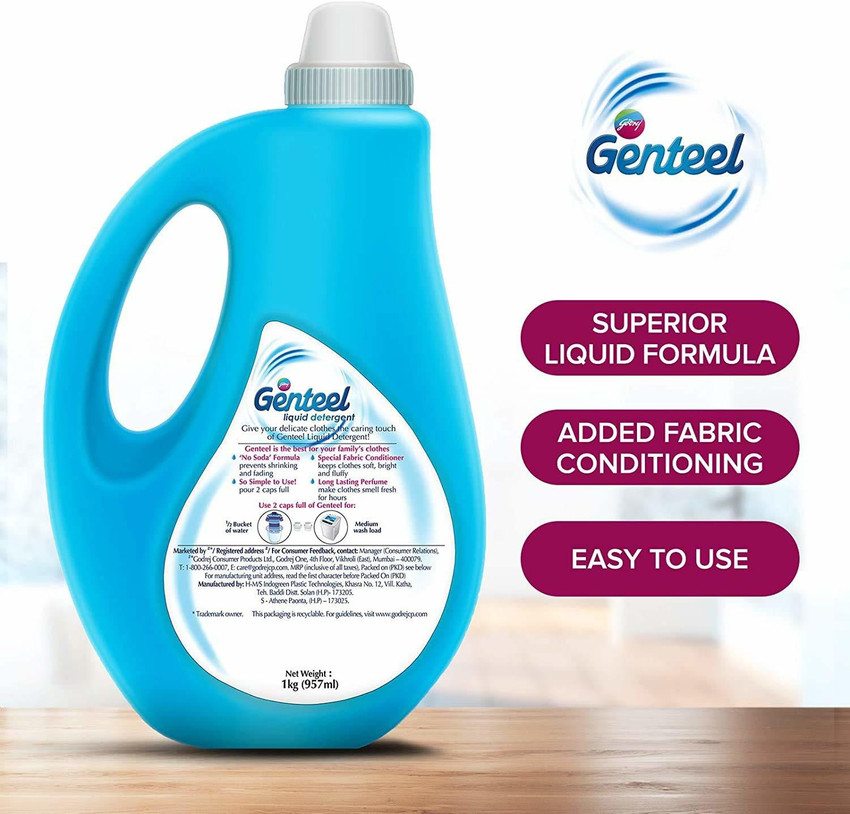 Genteel Liquid Detergent Bottle and Pouch for Bucket Machine