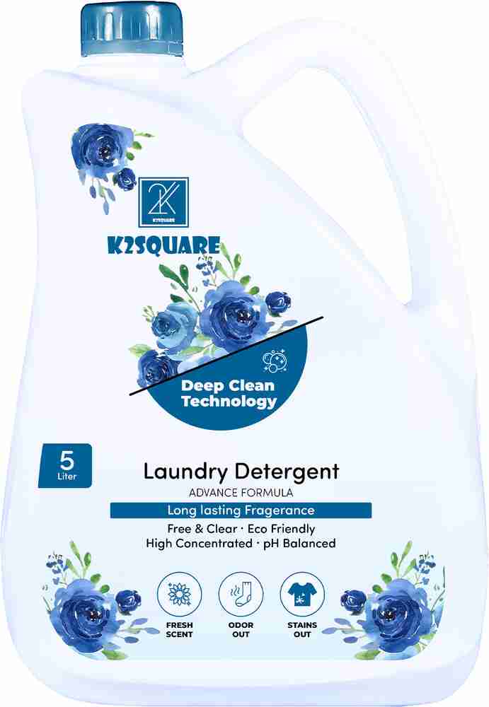 K2SQUARE Concentrated Laundry Detergent for Fabric Care for front top load machine Aqua Liquid Detergent