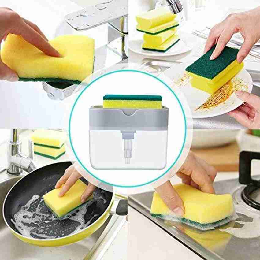 Heach Soap dispenser and sponge holder for kitchen use 385 ml Liquid Soap Shampoo Dispenser Price in India Buy Heach Soap dispenser and sponge holder for kitchen use 385 ml Liquid