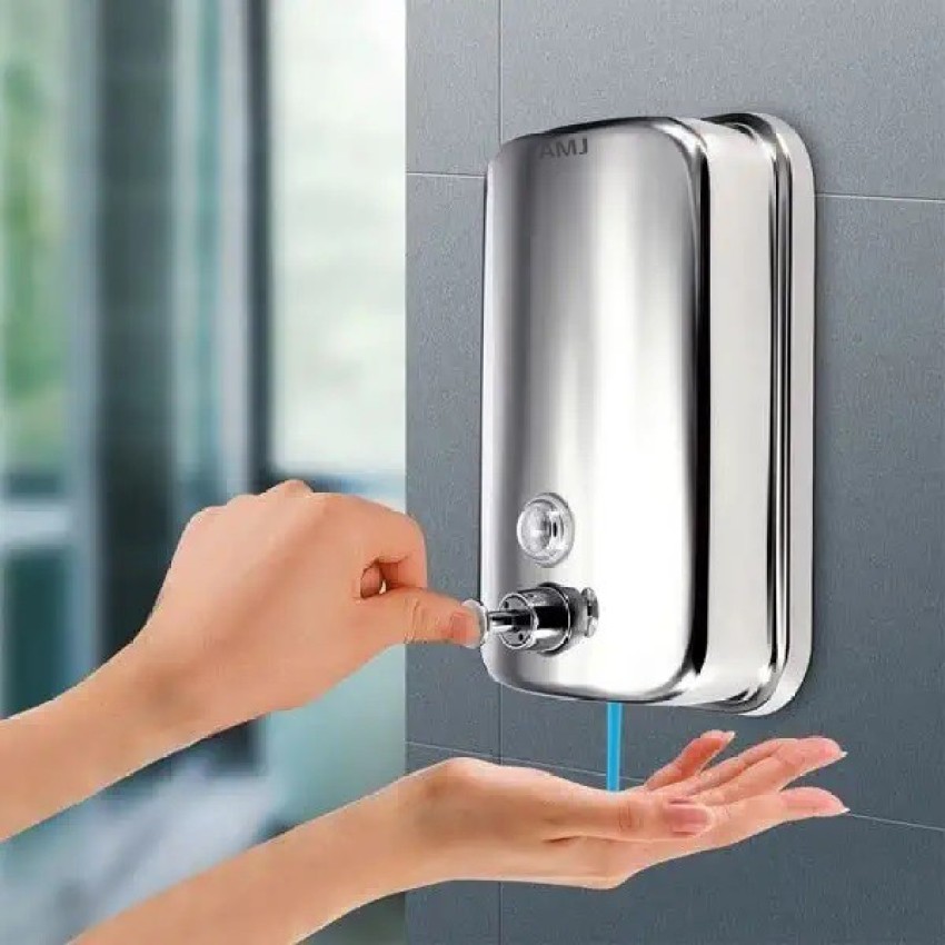AMJ Stainless Steel Wall Mounted Soap Dispenser Chrome Plated (PACK OF 2)  500 ml Conditioner, Gel, Liquid, Lotion, Sanitizer Stand, Shampoo, Soap  Dispenser Price in India - Buy AMJ Stainless Steel Wall