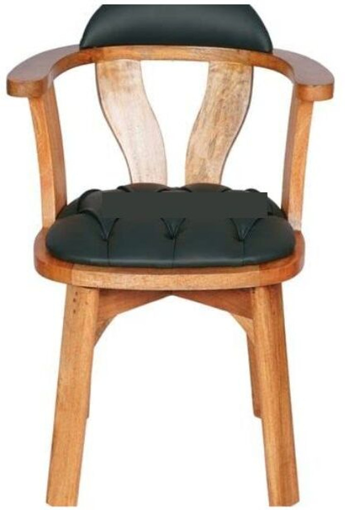 hunarmonk Pure Solid Wood Revolving Rotating Visitor Chair Solid