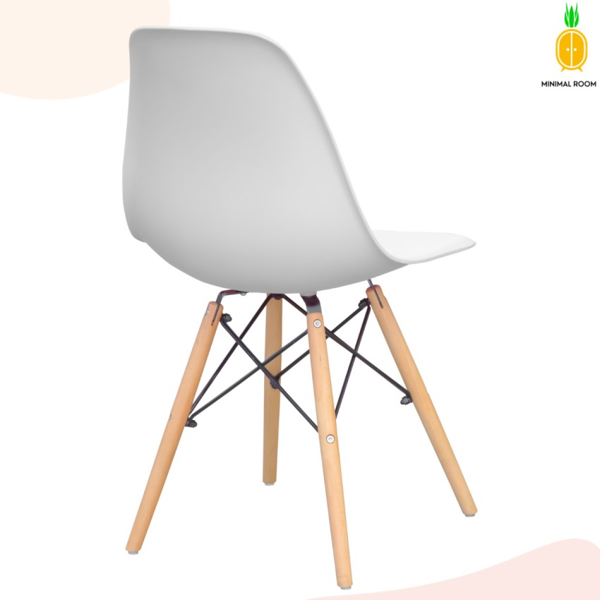 Elon series plastic chair with wooden legs hot sale