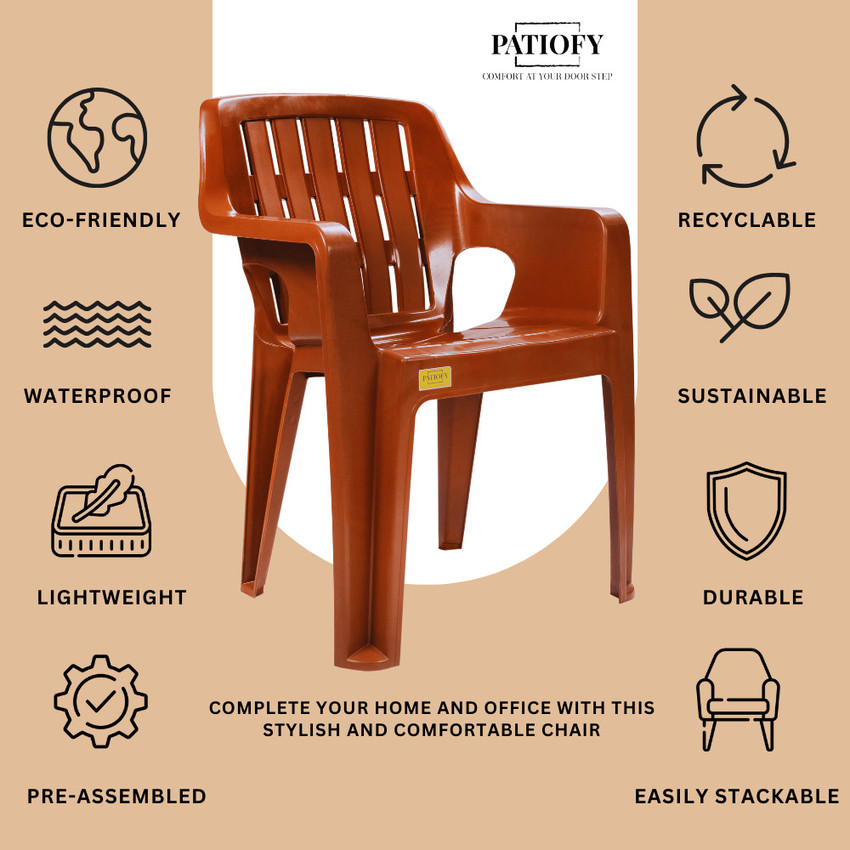 Patiofy Plastic Chair Arm Chair for Home Living Room Chair Outdoor Chair Set of 1 Plastic Living Room Chair Price in India Buy Patiofy Plastic Chair Arm Chair for Home Living