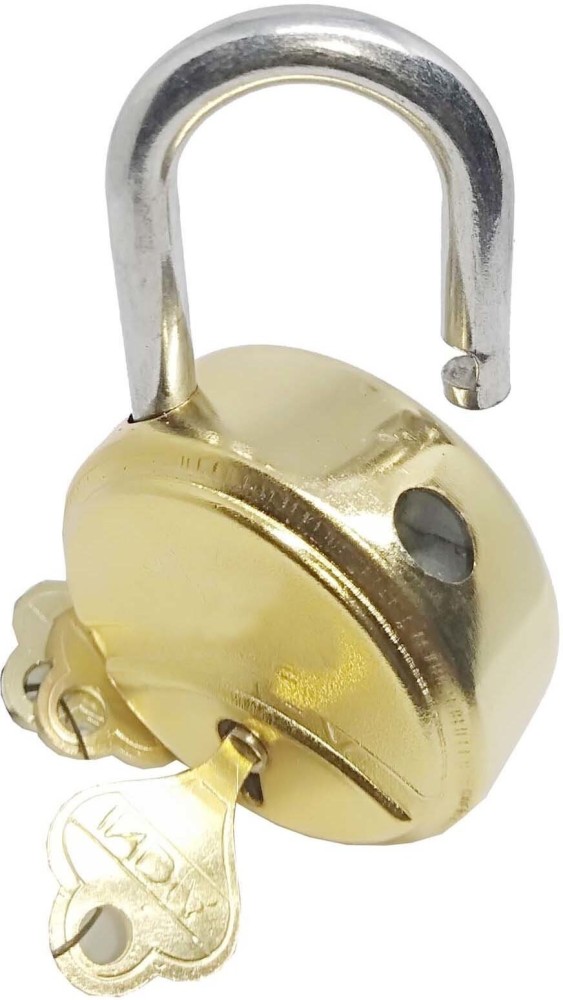 Mini Brass Padlocks Set of 6 with Key Lock All Purpose 1 1/4 inch Household Uses, Gold