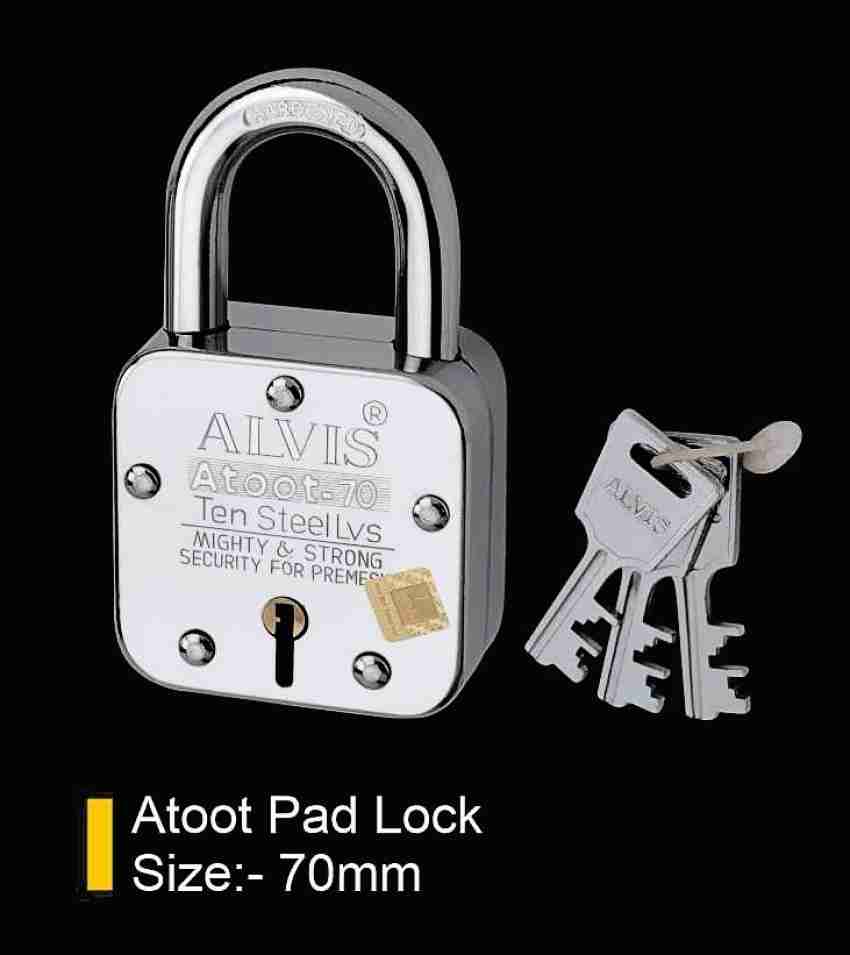 70mm Padlock With 4 Keys - Silver