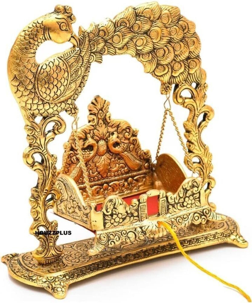 Aryadit Metal Laddu Gopal Jhula Palna for Laddu Gopal Ji Swing Palna with Peacock Design Jhula Price in India Buy Aryadit Metal Laddu Gopal Jhula Palna for Laddu Gopal Ji Swing