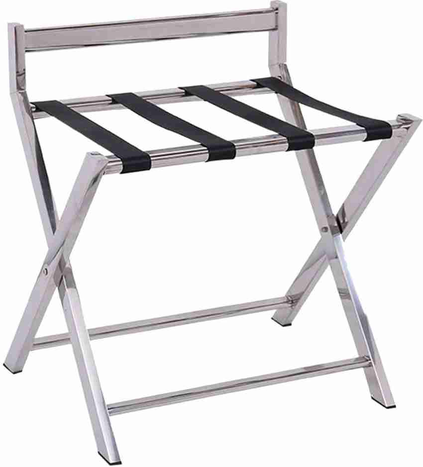 DOLPHY Stainless Steel Square Pipe Foldable Luggage Rack With Back