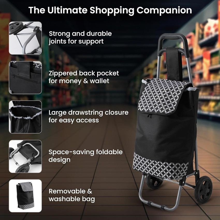 Cheston 2 Wheel Shopping Trolley Bag for Fruits Vegies Foldable 30L Capacity Black Luggage Trolley Price in India Buy Cheston 2 Wheel Shopping Trolley Bag for Fruits Vegies Foldable 30L Capacity