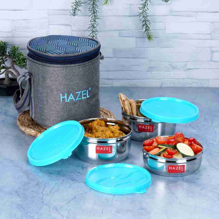 Hazel Steel Tiffin Box For Office, Stainless Steel Lunch Box Set With 2  Containers
