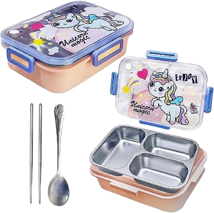 Flipkart Trending Needs Unicorn Lunch Box Unicorn Stainless Steel Insulated 3 Grid Lunch Box 1 Containers Lunch Box