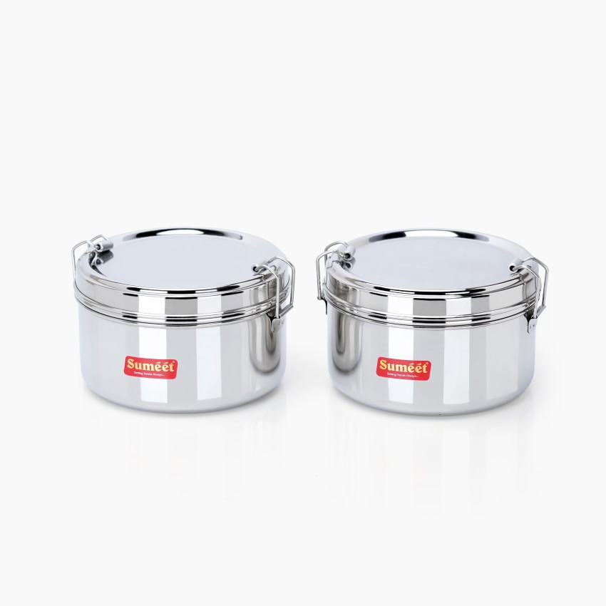 Lunch Box with Locking Clip and Leak Proof, Stainless Steel Tiffin – Sumeet  Cookware