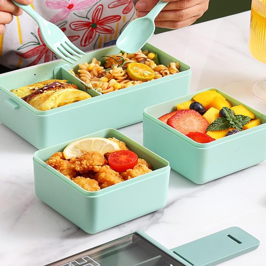 Buy ARDAKI Lunch Box for Kids Leak Proof 4 Compartment Tiffin Box Reusable  With Spoon For Adults & Kids Online at Best Prices in India - JioMart.