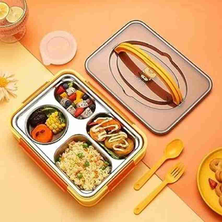 Stainless Steel 304 Divided Lunch Box Bento with Soup Bowl