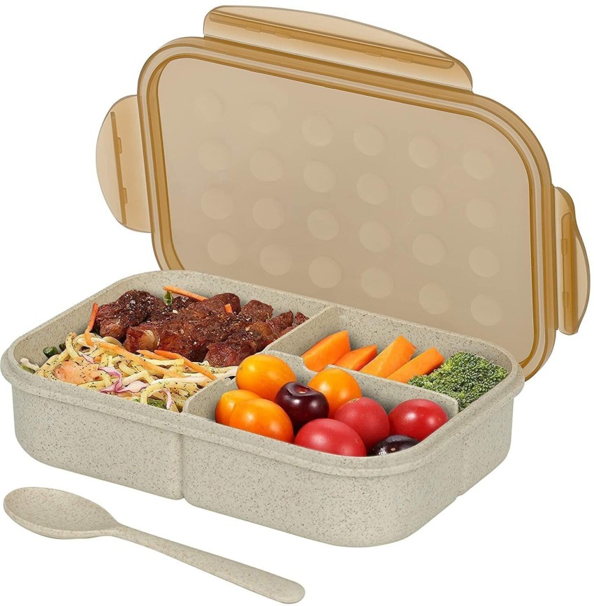 Adult Lunch Box, 1000 ML 3-Compartment Bento Lunch Box For Kids