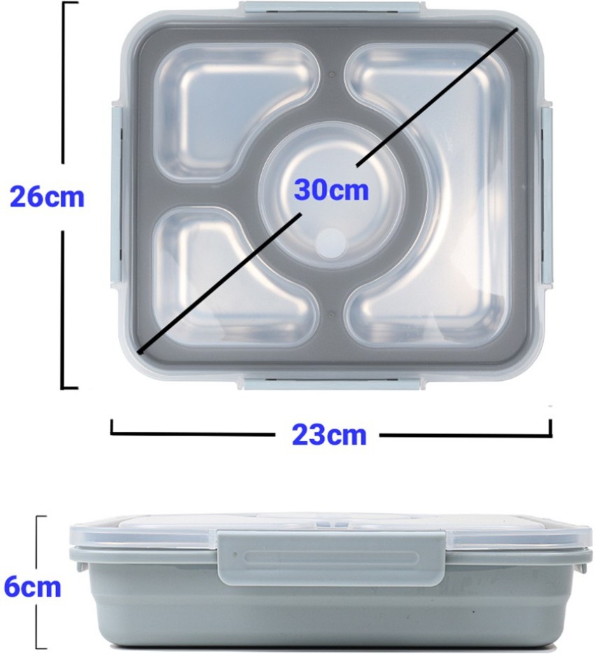 XIZOEN Stainless Steel 4 Compartment Lunch Box