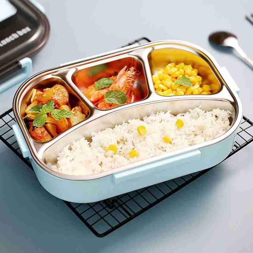 4 Compartment Bento Lunch Box Food Bento Storage w/Fork Leak-proof Adults  Kids