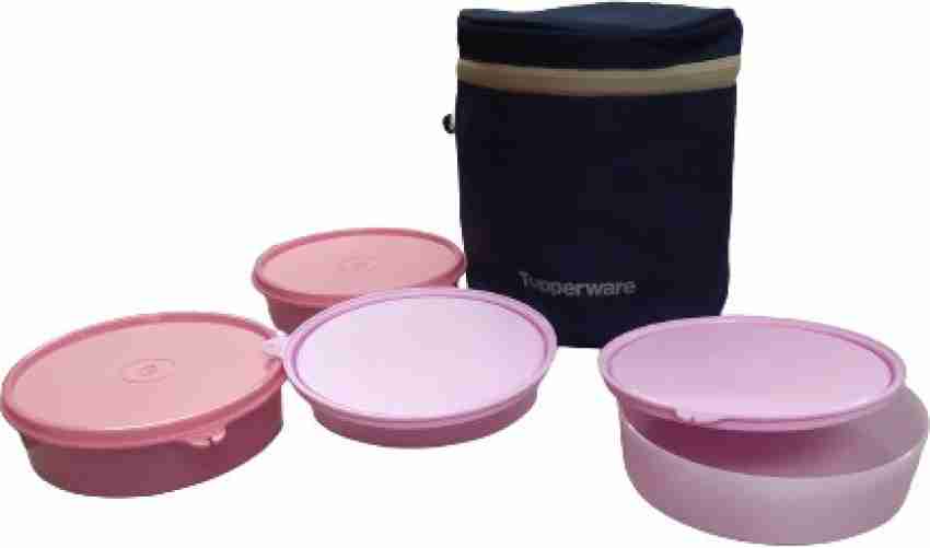 Tupperware Plastic Elegant Lunch Set for Women (Pink)