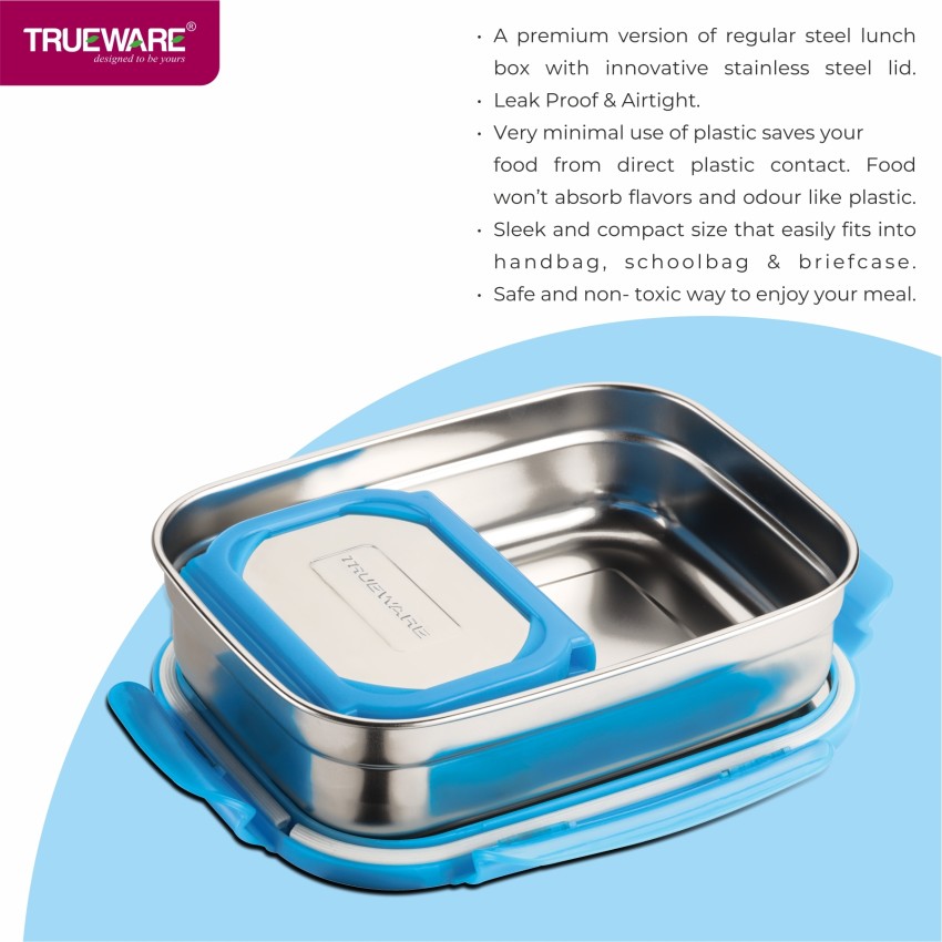 Buy Executive Blue Stainless steel Microwave Safe Lunch Box at 45% OFF by  Trueware