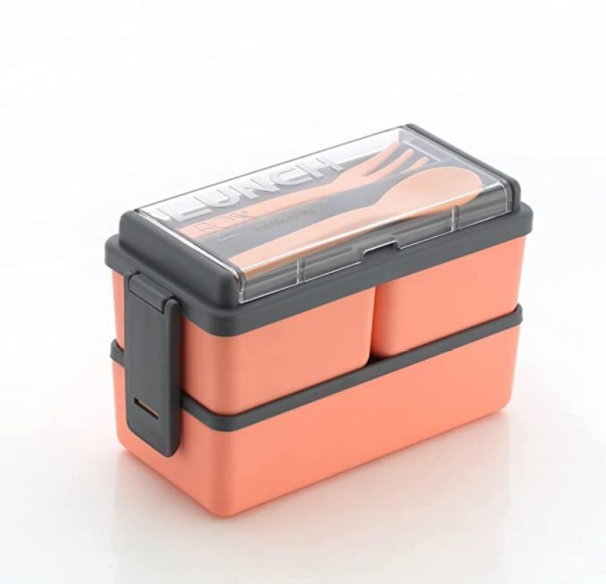 1400ML Compartment Lunch Box Plastic Double Layer Meal Prep