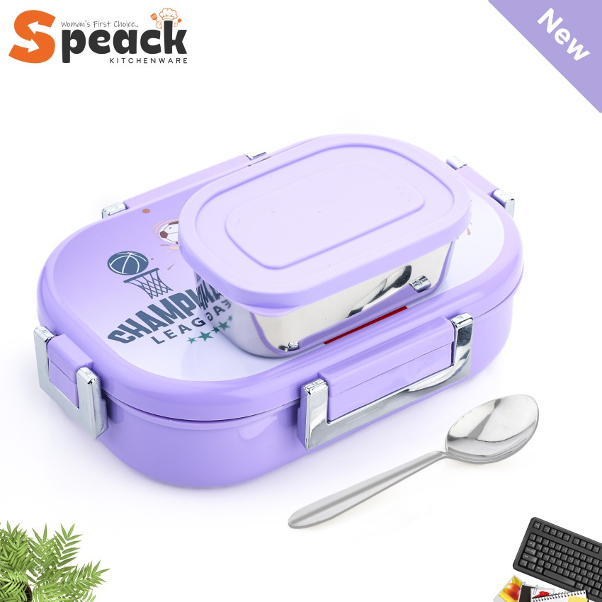 Children's Portable Plastic Snack Box With Lid And Lock, Cute Cartoon Lunch  Box For Kids