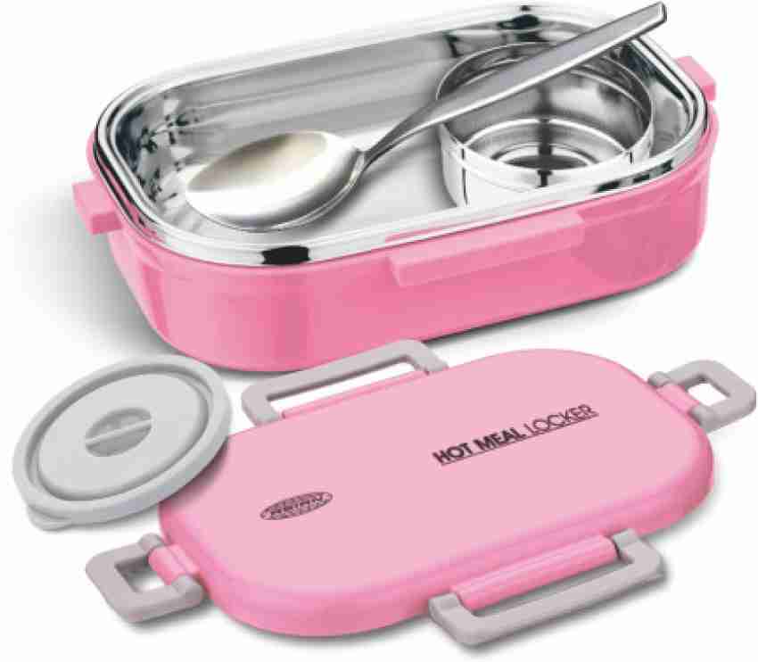 Hot Meal Locker Kids Lunch Box (Pink, Pink, Stainless Steel)