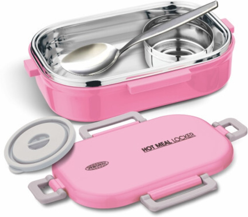 Hot Meal Locker Kids Lunch Box (Pink, Pink, Stainless Steel)