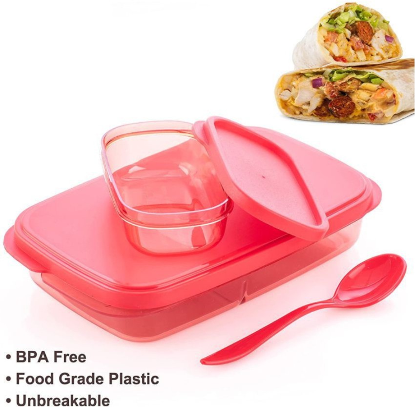TUPPERWARE 2 Square Bento Snack Divided Containers Purple Green Toddler  Kids New
