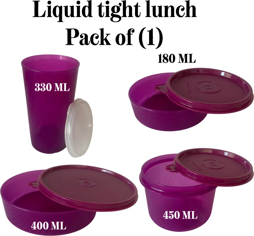 Tupperware Plastic Elegant Lunch Set for Women (Pink)