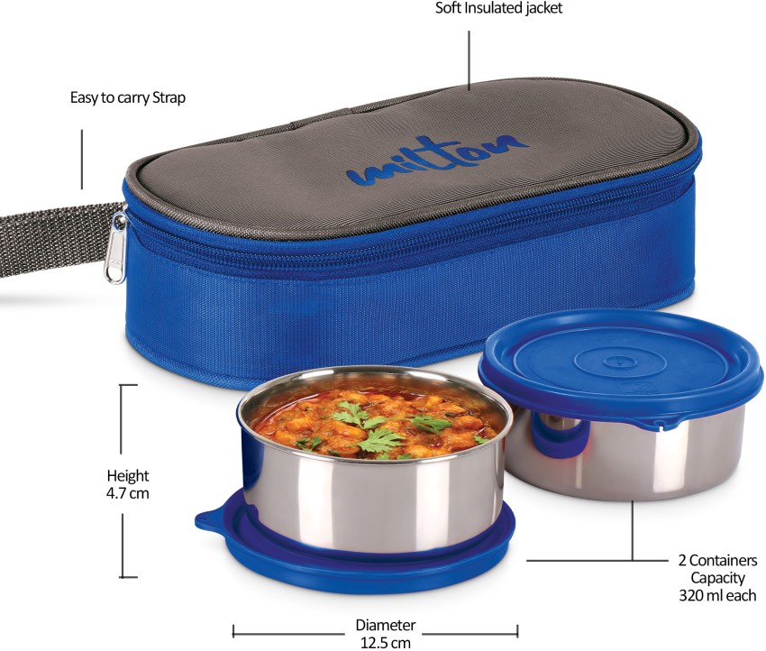 Buy Milton School Tiffin Box - Thermoware, Plastic, Dark Blue, Quick Bite  Online at Best Price of Rs 360 - bigbasket