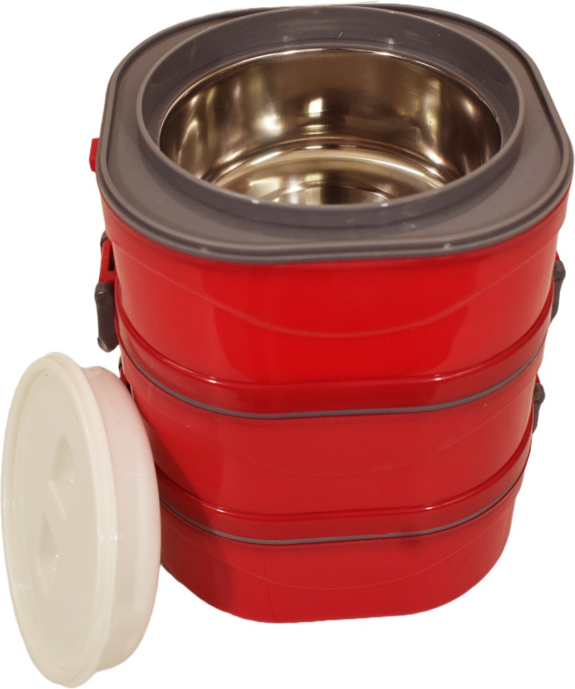 Flipkart.com | EAGLE Lunchmate_Red_3Layer 3 Containers Lunch Box -