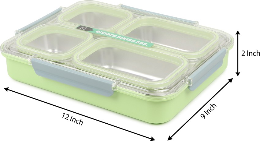 Meal Station Stainless Steel 4 Compartment Bento Lunch Box with Lunch –  Myneemoe