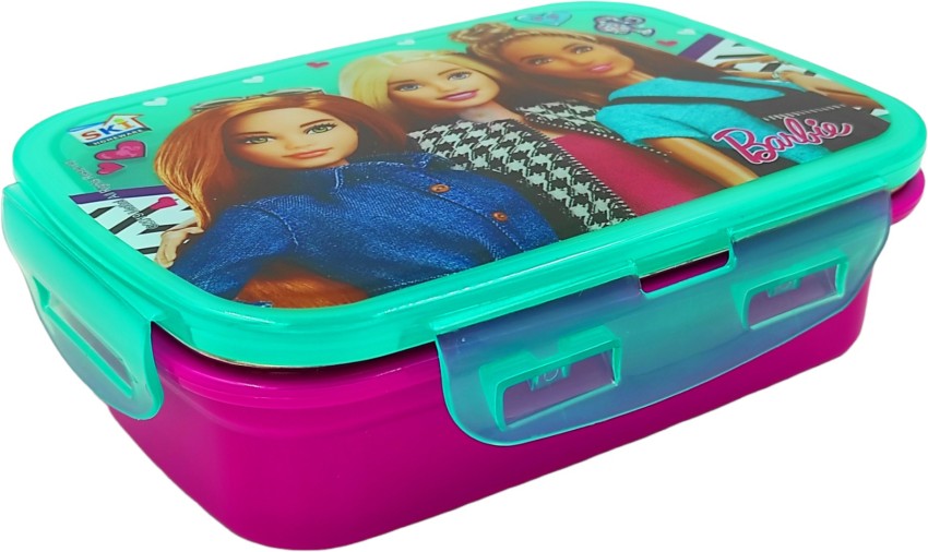  poksi Barbie Steel Lunch Box With 1 Steel Spoon and 1 Steel  Dabbi(550ml)