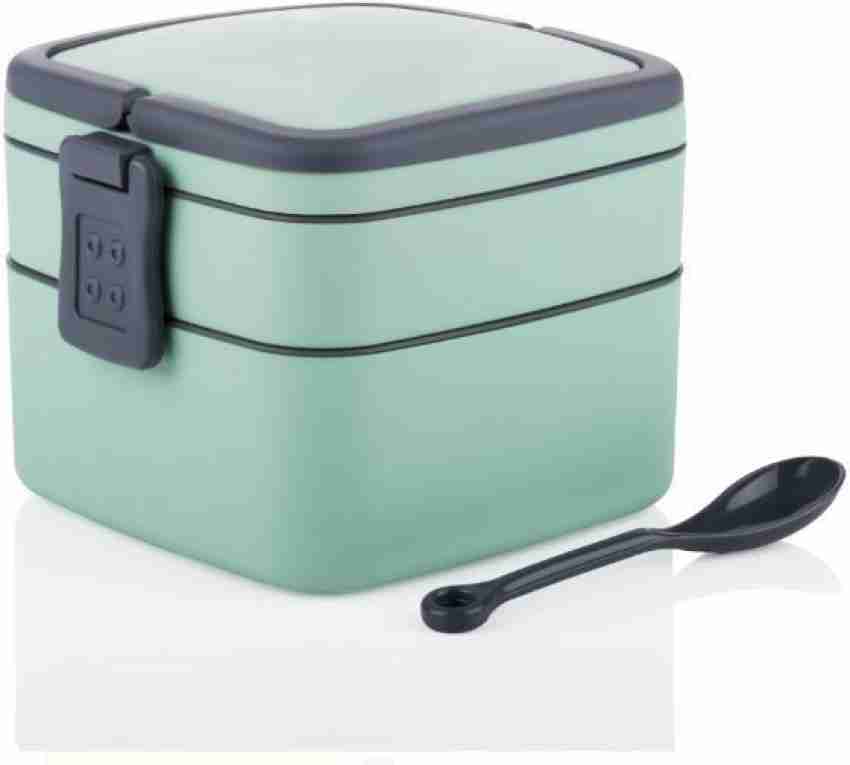 Adult Lunch Box Double Layer Lunch Box with Spoon & Fork High Capacity