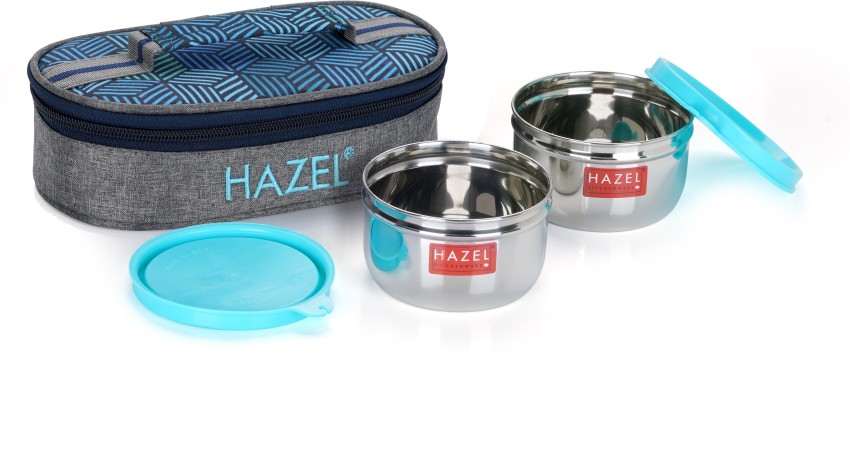 Hazel Steel Tiffin Box For Office | Stainless Steel Lunch Box, 500 Ml With  Inner Plate | Traditional Design Glossy Finish Steel Lunch Box In Silver