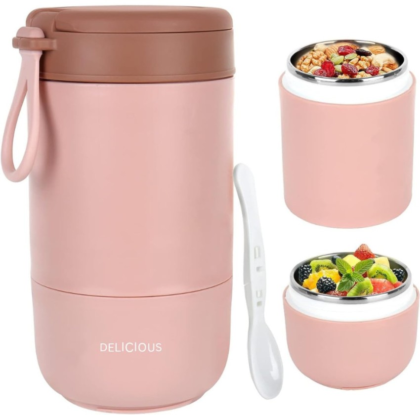 Kids Adult Hot Food Flask Thermos Vacuum Warmer Food Container Lunch Box  480ml