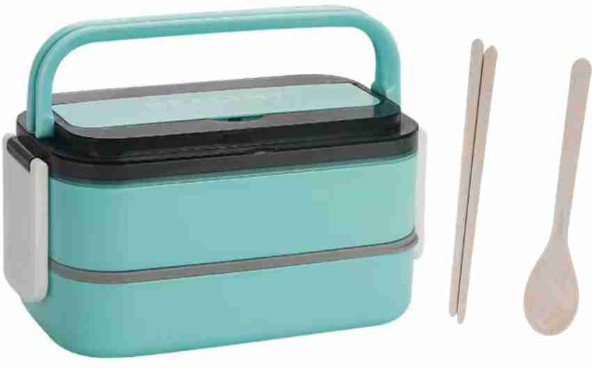 2 Layers Leakproof Bento Lunch Box with stainless steel silverware