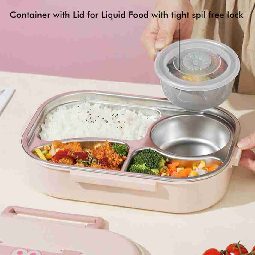 Kids Tiffin Lunch Box with Insulated Lunch Box Cover, Light Pink - Little  Surprise Box