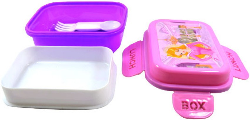 Hardin Snack Box for Kids School Customized Plastic Lunch Box  for Girls & Boy 2 Containers Lunch Box 