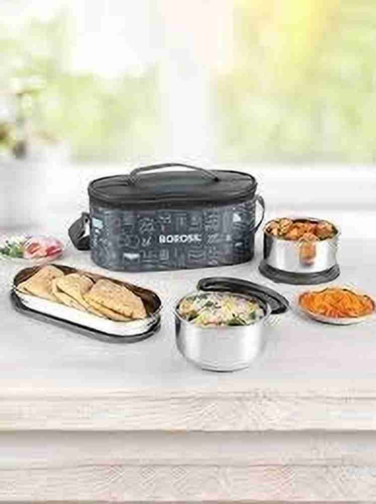 Flipkart BOROSIL carry fresh lunch box steel set of 3 flat 3 Containers Lunch Box